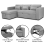(Grey Linen) Reversible 4 Seater Sofa Bed in Linen Storage Sofa Bed Pull-Out Sleeper Corner L-Shaped UK 5