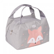 Fox Print Insulated Lunch Bag 21.5x14.5x15.5cm Portable Multipurpose Cooler Tote for School Picnic Polyester Multicolor
