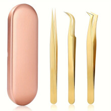 1/3pcs Stainless Steel Eyelash Tweezers High Precision Lash Tweezers Set for Classic Individual and Volume Lash Extensions