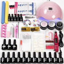 120W LED Nail Lamp Dryer - 30 Colors Gel Nail Polish Kit, Curing Light, Nail Art Tools, Home Manicure Set