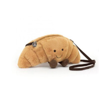 (Cow Horn) (Cow Horn) Croissant Shaped Plush Crossbody Bag Toys Gifts Outings Pouch Casual