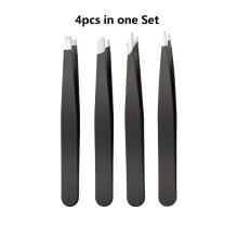 1/4pcs Stainless Steel Eyebrow Tweezer Colorful Hair Beauty Fine Hairs Puller Slanted Eye Brow Clips Removal Makeup Tools