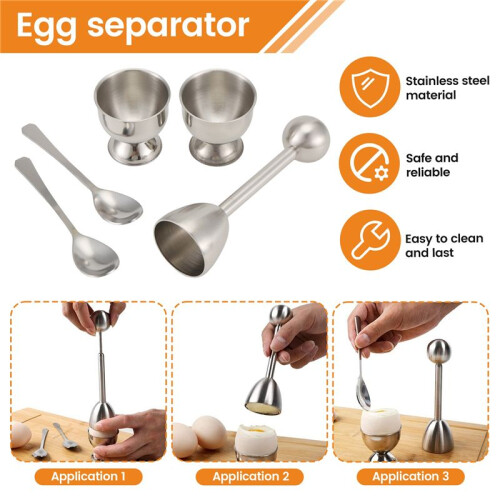 Egg Cutter, Egg Slicer Kitchen Egg Opener Tool Egg Cracker Remover Egg Shells Separator for Hard Soft Boiled Eggs 2