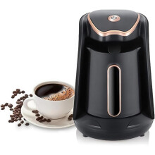 Turkisk kaffebryggare, elektrisk turkisk kaffebryggare, 600 W, 300 ml, 4 koppar, med funktioner mot överfyllning och torrbränning