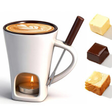 Fondue-astia suklaalle ja juustolle, 130 ml, haarukalla, sulatusastia makeille ja suolaisille ruoille, täydellinen jouluun ja juhl