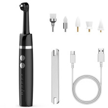 Elektrisk tannpoleringsmaskin for hjemmebruk, tannpoleringsmaskin, tannbleking med 5 tilbehør og LED-lys, USB-C oppladbar