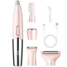 5-i-1 barbermaskin og epilator for kvinner, vanntett, 5 utskiftbare hoder, 3 hastighetsinnstillinger, 60 min driftstid, 1 times hu