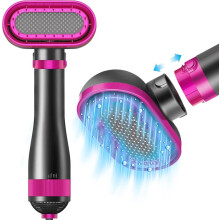 Secador de pelo para perros 2 en 1 con cepillo, secador portátil para mascotas con dos niveles de calor y tres ajustes de ventilad