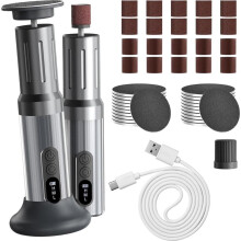 Elektrisk hard hudfjerner med LED, 6 hastigheter, fotfil og neglelakk, oppladbar