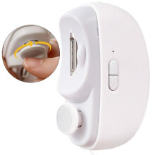 Elektrisk negletrimmer for barn og voksne, automatisk neglefil med lys, 2 hastigheter, sikkerhetsmodus, USB-C-lading, hvit
