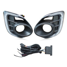 Para  Lancer 2016-2019 LED Luz Diurna DRL Luz de Seta Luz de Neblina Acessórios para Carro, Branco + Amarelo
