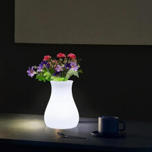 LED-maljakkovalaisin, himmennettävä kaukosäätimellä, langaton pöytävalaisin, ladattava, värinvaihdolla ruokailutilaan, ravintolaan
