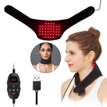 Cinturón de terapia de luz roja para el cuello: lámpara LED infrarroja de 660 nm y 850 nm con 3 modos y 40 LED para el cuerpo y la