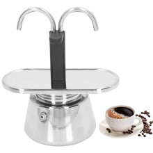 Ruostumattomasta teräksestä valmistettu mokkapannu, 2 kupin espressokeitin liedelle, helppokäyttöinen, nopea kahvinvalmistus, 120
