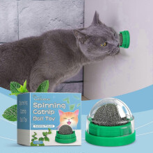 Yegbong Mint-Flavored Rotating Cat Ball Toy Chew Toy for Dental Cleaning And Care, Rotating Mint Ball