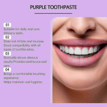 Purple Toothpaste - Gentle Daily Care for Teeth Whitening, Fresh Breath , Stain Removal
