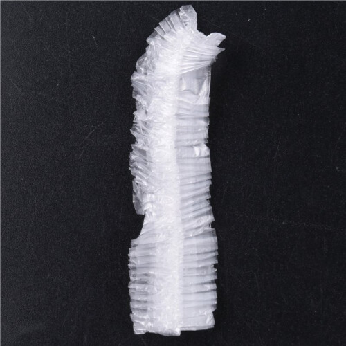 100 Stuks Plastic Wikkelkomdeksels, met Elastische, Plastic Rekbare Voedseldeksels 2