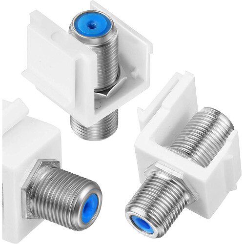 20-Pack Coax  Jack Insert,F-Type RG6 Cable Extender Female to Female for Wall Plate and Patch Panel 2
