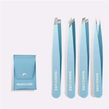 (Blue 4pcs) 2/4pcs Stainless Steel Colorful Eyebrow Tweezer Hair Beauty Fine Hairs Puller Slanted Eye Brow Clips Removal Makeup Tools