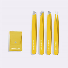 2/4pcs Stainless Steel Colorful Eyebrow Tweezer Hair Beauty Fine Hairs Puller Slanted Eye Brow Clips Removal Makeup Tools