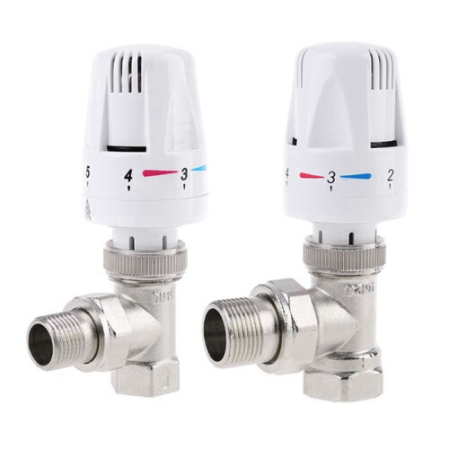 Automatic Thermostatic Radiator Control Valve G1/2 Inch Angle Valve for Floor Heating Copper Radiator