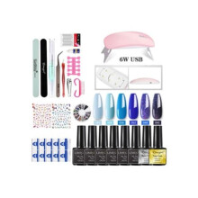 UV Lamp Nail Dryer, Gel Nail Polish Kit with Semi-Permanent Polish, Professional Manicure & Pedicure Set for Home Use, Complete Accessories