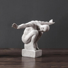 Resin Diver Style Abstract Sculptures Statue Retro Collectible Figurines Modern Home Office