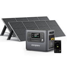 AFERIY P210 Portable Power Station 2400W with 2X200W Solar Panel, 2048Wh Portable Power Station LiFePO4 Solar Generator