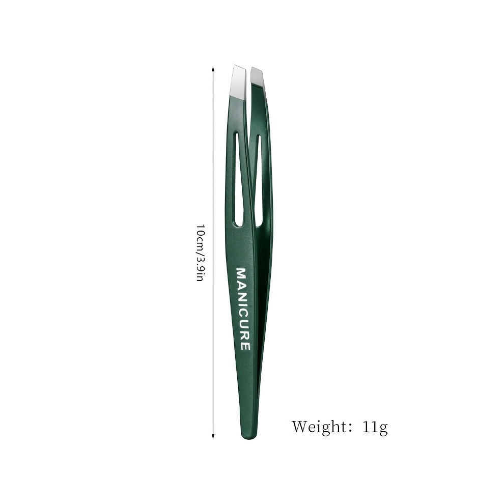 Stoyotu Green (Green) Eyebrow Tweezer Colorful Hair Beauty Fine Hairs Puller Stainless Steel Slanted Eye Brow Clips Removal Makeup Tools