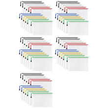 60 Cartelle con Cerniera A4, Buste per Documenti con Cerniera nel Rete, Cartelle con Cerniera nel Plastica, Formato Lettera/Formato A4 per Forniture