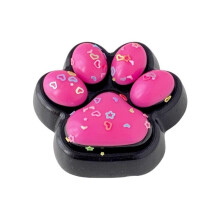 (Purple) Slow Rising Squishy Stress Toy Cat Paw Glitter Filling Dark Pink Squishi Pinch Family Anti-Anxiety Finger Pinch Toy