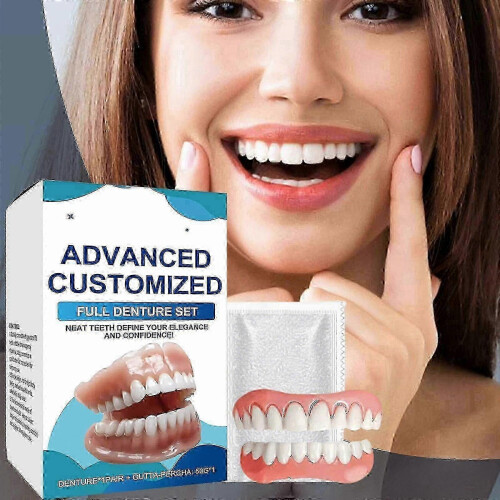 Full Denture Set, Upper and Lower False Teeth for Men Women, Perfect Fit 1
