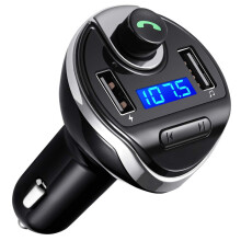 Adaptador Bluetooth para coche, llamadas manos libres, cargador de coche con doble puerto, transmisor y receptor FM, reproductor de música M