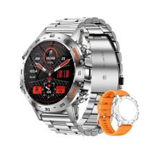 Men's Military Smartwatch, Fitness Tracker for Android and iPhone, 1.39 Inch Activity Tracker, Silver