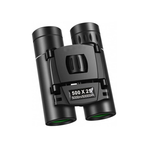 500x25 HD Powerful Binoculars, 5000M Long Range Folding Compact Telescope for Hunting, Black