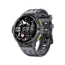 GPS-Schwimm-Smartwatch mit rundem 1,46-Zoll-TFT-Display, 3 ATM wasserdicht, über 100 Sportmodi und Gesundheitstracking, Grau