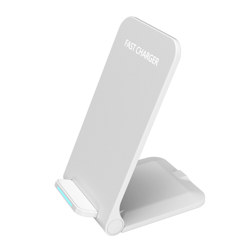Fast Wireless Charging Stand For Qi-Enabled Smartphones, With Vertical And Horizontal Viewing White 6083684980510