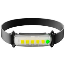 Lampada frontale a LED COB ricaricabile, portatile, con 3 modalità di luminosità regolabile, ideale per campeggio e attività all'aperto.