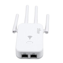 WLAN-Signalverstärker mit Ethernet-Anschluss und Access Point-Modus, große Reichweite für den Innenbereich, Weiß