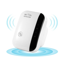 WLAN-Repeater mit 300 Mbit/s und Ethernet-Anschluss, 2,4 GHz, Reichweite bis zu 340 m², unterstützt 35 Geräte, Weiß