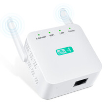 WLAN-Repeater (300 Mbit/s) mit 2 Antennen, 4 Betriebsmodi, Weiß, für Zuhause und Büro