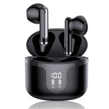 Wireless Earbuds Bluetooth 5.3 Deep Bass Stereo TWS Earphones with LED Display and Touch Control, Black