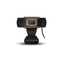 Cámara web HD 1080P con micrófono, cámara para ordenador para streaming, videollamadas y grabación, color negro.