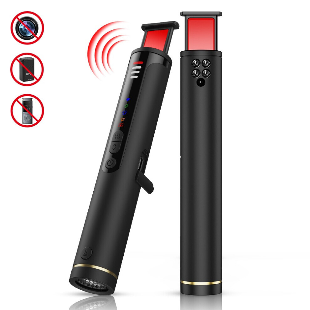 5 In 1 Hidden Camera Detector, Infrared Scanner, Anti Spy Privacy Protection Device, Black 6083684982033