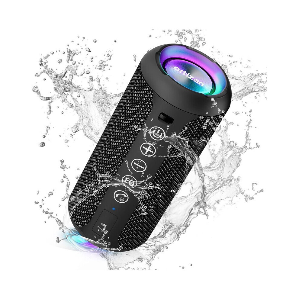 Bluetooth Speaker 5.3, Ipx7 Waterproof, 24W Stereo Sound, 30H Playtime, Rgb Tf Card And Aux, Light/Black 6083684982064