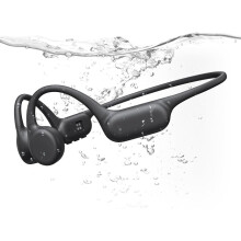 Bone Conduction Swimming Headphones, IPX8 Waterproof, 32GB MP3, Bluetooth 6.0, 8H Playtime, Open Ear, Black