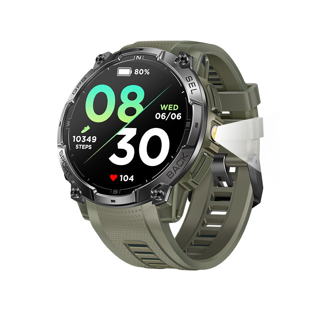 Amoled Gps Smartwatch With 3Atm Swim Mode, Compass, Outdoor Fitness Tracker For Men And Women, Green 6083684982378