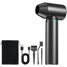 500W Turbo Jet Fan Cordless Blower with Steel Body, 80,000 RPM, 162 MPH, Black, High Performance for Car Drying and Dust Removal