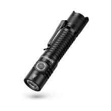 Wiederaufladbare LED-Taschenlampe mit 400 m Leuchtweite, magnetisch, wasserdicht (IP68), kompakte Outdoor-Leuchte, schwarz