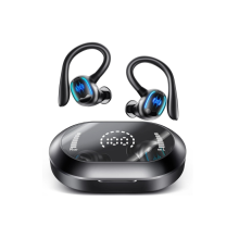 Wireless Bluetooth 5.3 Earbuds, 50H Playtime with CVC Noise Cancelling Mic, Deep Bass, Dual LED Display, IPX7 Waterproof, Black